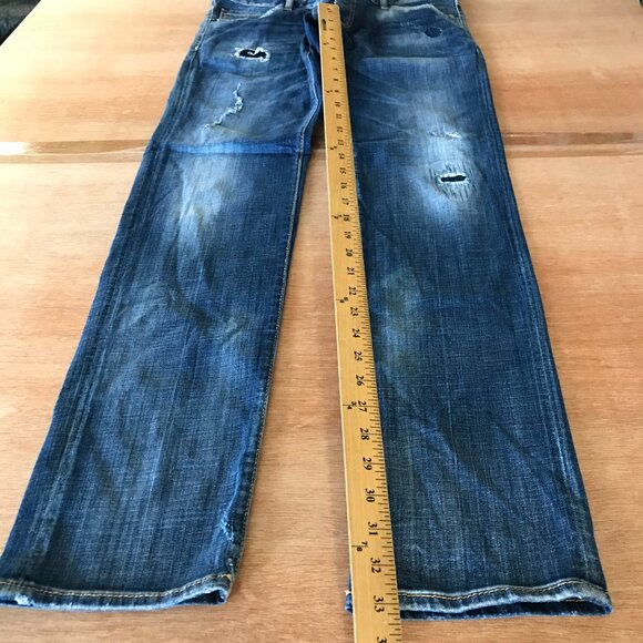 Dsquared2 Jeans Men 48 W32 Blue Low Rise Button Fly Distressed Selvedge Grunge - Picture 7 of 14
